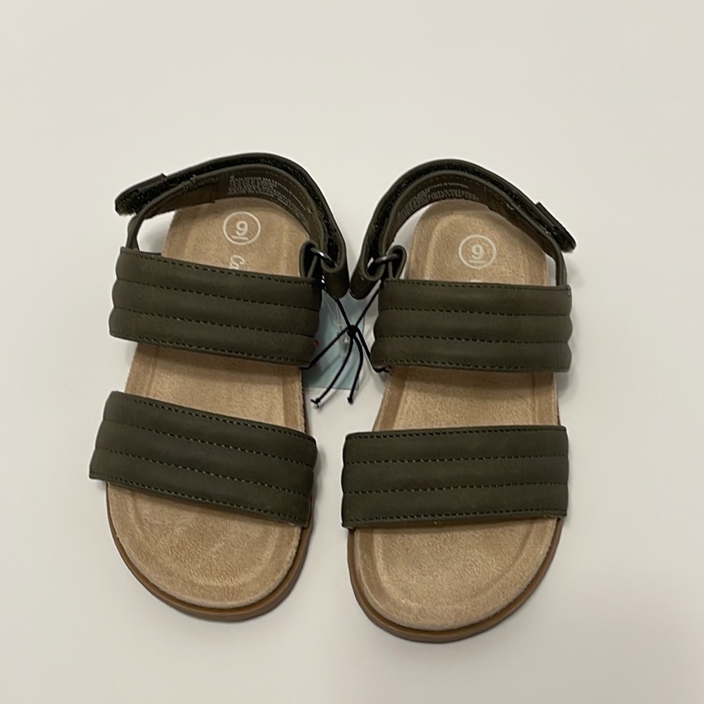 Toddler Boy’s Size 9 Green Strap Hook & Loop Closure Footbed Sandals